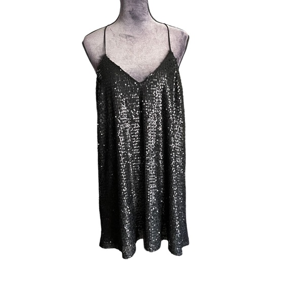 NSR Dresses & Skirts - NSR‎ Black Sequin Swing Dress Size S NWT